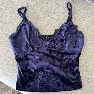 Forever 21 Velvet Corset Top in Deep Purple